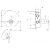 Смеситель для душа Cezares Aphrodite APHRODITE-VDIM2-03/24-Bi Золото 24 карат — фото 2, Смеситель для душа