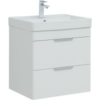 Тумба с раковиной Aquanet Ирис new 60 312424 подвесная Белый глянец — фото 1, Мебель для ванной