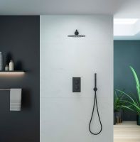 Душевая система Aquatek Европа AQ1376MB с термостатом Черная матовая — фото 4, Встраиваемые душевые комплекты