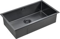 Кухонная мойка Paulmark Aller 74 Uni PM807444-GM Вороненая сталь — фото 2, Кухонные мойки