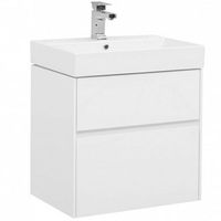 Тумба под раковину Aquanet Бруклин 60 подвесная Белая арт-203958 — фото 2, Тумбы под раковину