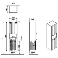 Товар: Шкаф пенал Vitra Root Groove 40 R 69100 подвесной с бельевое корзиной Белый матовый - фото 4 Шкаф пенал Vitra Root Groove 40 R 69100 подвесной с бельевое корзиной Белый матовый — фото 4, Мебель для ванной