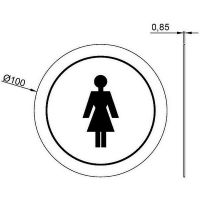Табличка Туалет женский Nofer 16720.2.S Матовая нержавеющая сталь — фото 2, Аксессуары и оборудование для общественных мест
