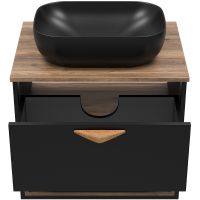 Товар: Тумба под раковину Brevita Bergen 60 BER-07060-19-02-1Я подвесная Черная матовая Дуб Галифакс олово - фото 6 Тумба под раковину Brevita Bergen 60 BER-07060-19-02-1Я подвесная Черная матовая Дуб Галифакс олово — фото 6, Мебель для ванной