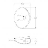 Раковина-чаша Abber Kristall 54 AT2812Opal Коричневая — фото 7, Раковины накладные