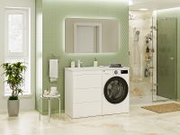 Товар: Тумба под раковину Brevita Grafit 120 GRA-01060-023Я Белая матовая - фото 11 Тумба под раковину Brevita Grafit 120 GRA-01060-023Я Белая матовая — фото 11, Мебель для ванной