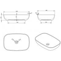 Раковина-чаша Abber Stein 60 AS2620 Белая матовая — фото 5, Раковины накладные