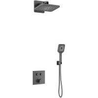 Душевая система Vincea Inspire VSFW-421I4GM Вороненая сталь — фото 1, Встраиваемые душевые комплекты