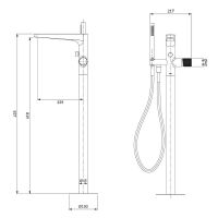 Смеситель для ванны Omnires Contour CT8033AT Антрацит — фото 4, Смесители