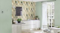 Обои RASCH Garden 690743 Винил на флизелине (0,53*10,05) Зеленый, Однотонные/Рогожка — фото 3, Обои для стен