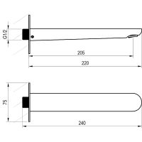 Излив для смесителя Ravak Eleganta EL 027.00CR X07P802 Хром — фото 3, Комплектующие для душевого оборудования