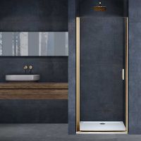 Товар: Душевая дверь Vincea Alpha 80 VDP-3AL800CLG профиль Брашированное золото стекло прозрачное - фото 1 Душевая дверь Vincea Alpha 80 VDP-3AL800CLG профиль Брашированное золото стекло прозрачное — фото 1, Распашные душевые двери