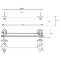 Стеклянная полка Bemeta Retro chrom 144302262 Хром — фото 2, Полки для ванной и душа