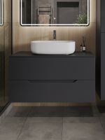 Товар: Тумба с раковиной Orange Line 100 Li-100TugMDF+B07-540W подвесная Графит матовый - фото 4 Тумба с раковиной Orange Line 100 Li-100TugMDF+B07-540W подвесная Графит матовый — фото 4, Тумбы с раковиной