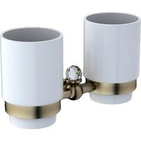 Стакан для зубных щеток Art&Max Antic Crystal AM-E-2688SJ-Br двойной Бронза — фото 1, Мыльницы