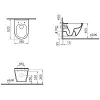 Унитаз Vitra S50 Rim-Ex 7740B003-0075 подвесной без сиденья — фото 8, Унитазы
