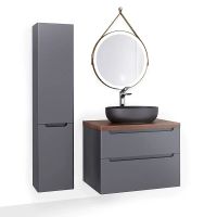 Товар: Тумба под раковину Jorno Wood 80 wood.01.80/P/GR подвесная Серая - фото 5 Тумба под раковину Jorno Wood 80 wood.01.80/P/GR подвесная Серая — фото 5, Мебель для ванной