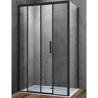 Душевой уголок Vincea Soft 120x90 VSR-3SO9012CLB профиль Черный стекло прозрачное — фото 1, Прямоугольные душевые уголки