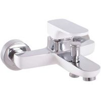 Смеситель для ванны Rav Slezak Yukon YU154.5CB Хром Белый — фото 1, Смеситель для ванны