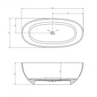 Ванна из полиэфирной смолы Abber Kristall 165х78 AT9701Onyx Черная без гидромассажа — фото 7, Ванны из полиэфирной смолы