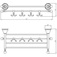 Полка для полотенец Migliore Provance 17667 Хром — фото 4, Полки для полотенец