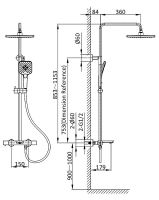 Душевая система Vincea Next VSFS-1N1TCH с термостатом Хром — фото 10, Душевые стойки