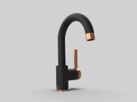 Смеситель для раковины GPD Gildo MTL165-S-R Черный Розовое золото — фото 7, Смесители