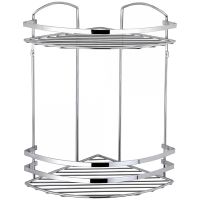 Полка корзина Tekno-tel LM008SSS угловая Нержавеющая сталь глянцевая — фото 1, Полки для ванной и душа