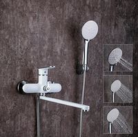 Смеситель для ванны Frap H49 F2249 универсальный Белый Хром — фото 7, Смеситель для ванны