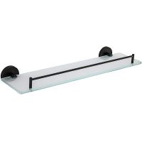 Стеклянная полка Frap F302 F30207 Черная матовая — фото 1, Полки для ванной и душа