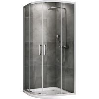 Душевой уголок Abber Schwarzer Diamant 80x80 AG01080 профиль Хром стекло прозрачное — фото 1, Душевые уголки четверть круга