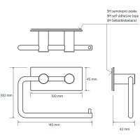 Держатель туалетной бумаги Bemeta Easy 163112220 Черный матовый — фото 3, Держатели туалетной бумаги