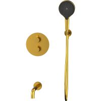 Товар: Смеситель для ванны Whitecross Y brushed gold YSET10TOPGLB с термостатом Брашированное золото - фото 2 Смеситель для ванны Whitecross Y brushed gold YSET10TOPGLB с термостатом Брашированное золото — фото 2, Смесители