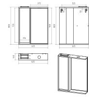 Зеркало со шкафом Brevita Balaton 65 L BAL-04065-01-Л с подсветкой Белое матовое — фото 6, Мебель для ванной