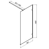 Душевая перегородка AM.PM X-Joy 80 W94UWI-80-F1-MTE профиль Хром матовый стекло прозрачное — фото 7, Душевые перегородки