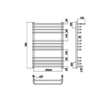 Водяной полотенцесушитель Ravak Optima 50х80 X04000083685 с полкой Хром — фото 4, Водяные полотенцесушители