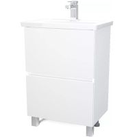 Тумба под раковину 1MarKa Aris 60 У76053 Белая глянцевая — фото 1, Тумбы под раковину