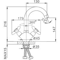 Товар: Смеситель для раковины Frap H731 F13731-B Хром - фото 2 Смеситель для раковины Frap H731 F13731-B Хром — фото 2, Смесители