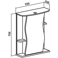 Зеркальный шкаф Runo Лилия 55 R 00000000028 с подсветкой Белый — фото 3, Зеркальные шкафы в ванную