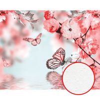 Фреска Ortograf Цветы 5444 Фактура бархат FX Флизелин (3,4*2,7) Розовый, Цветы/Бабочки — фото 1, Фрески