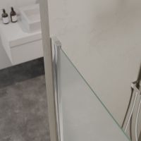 Товар: Шторка на ванну Berges River S 90х145 065020 профиль Хром стекло матовое - фото 3 Шторка на ванну Berges River S 90х145 065020 профиль Хром стекло матовое — фото 3, Шторки для ванной распашные