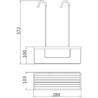Полка корзина Haiba HB339 Хром — фото 2, Полки для ванной и душа