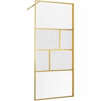 Душевая перегородка Vincea Walk-In 80 VSW-1HC800CFBG профиль Брашированное золото стекло прозрачное/рифленое — фото 1, Душевые перегородки