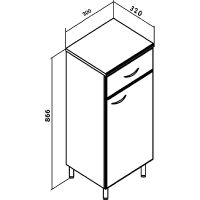 Товар: Тумба Runo Эконом 30 R 00000000110 Белая - фото 2 Тумба Runo Эконом 30 R 00000000110 Белая — фото 2, Мебель для ванной
