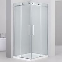 Душевой уголок Black&White Stellar Wind S202 80х140 2028014 профиль Серебристый хром стекло прозрачное — фото 1, Душевые уголки