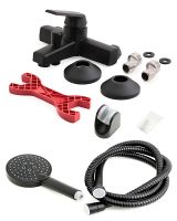 Смеситель для ванны Orange OneLife P02-300b Черный матовый — фото 6, Смеситель для ванны