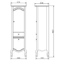 Шкаф пенал Migliore Impero 48 L 26648 Слоновая кость — фото 3, Пеналы для ванной комнаты