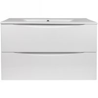 Тумба с раковиной Bond Wave 80 T01800-S05W подвесная Белая глянцевая — фото 1, Мебель для ванной