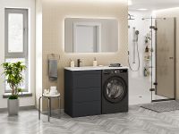 Тумба с раковиной Brevita Grafit 120 L УТ000012545 Графит матовый — фото 6, Мебель для ванной