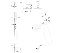 Душевая система Abber Wasser Kreis AF8117B Черная матовая — фото 3, Встраиваемые душевые комплекты